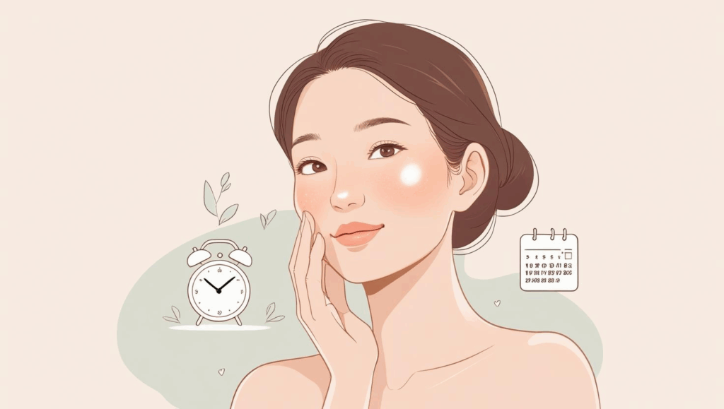 糸リフトの効果の持続期間とダウンタイムの経過について解説。