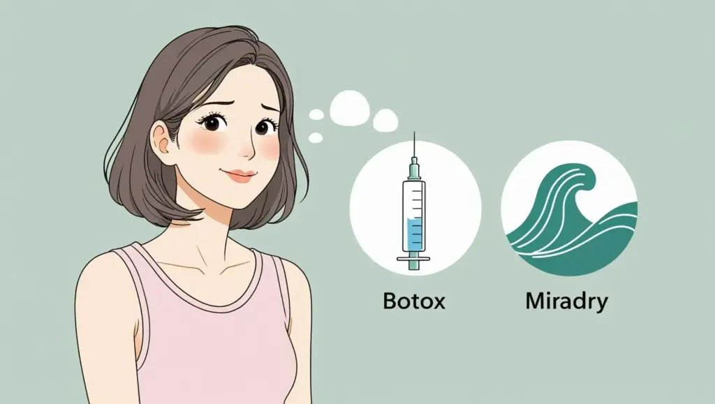 ワキボトックスとミラドライが何が違うのか考えている