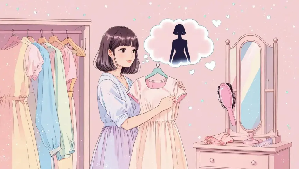 服選びやヘアスタイルは、似ていると言われたことのある芸能人を意識して選ぶようになった