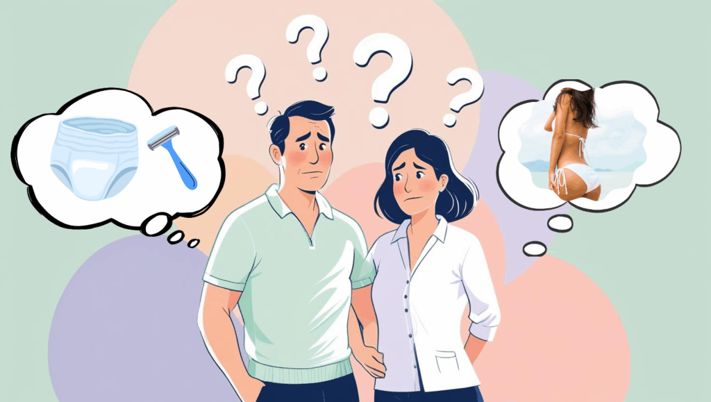 40代50代の男女が、VIO脱毛とは?介護脱毛とは?と悩んでいる