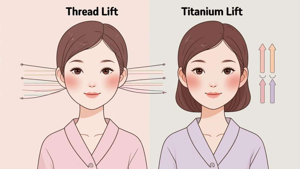 チタニウムリフトと糸リフトの違い
