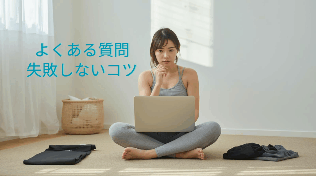 ピラティスウェアをネットで購入する際の、よくある質問と失敗しないためのコツ